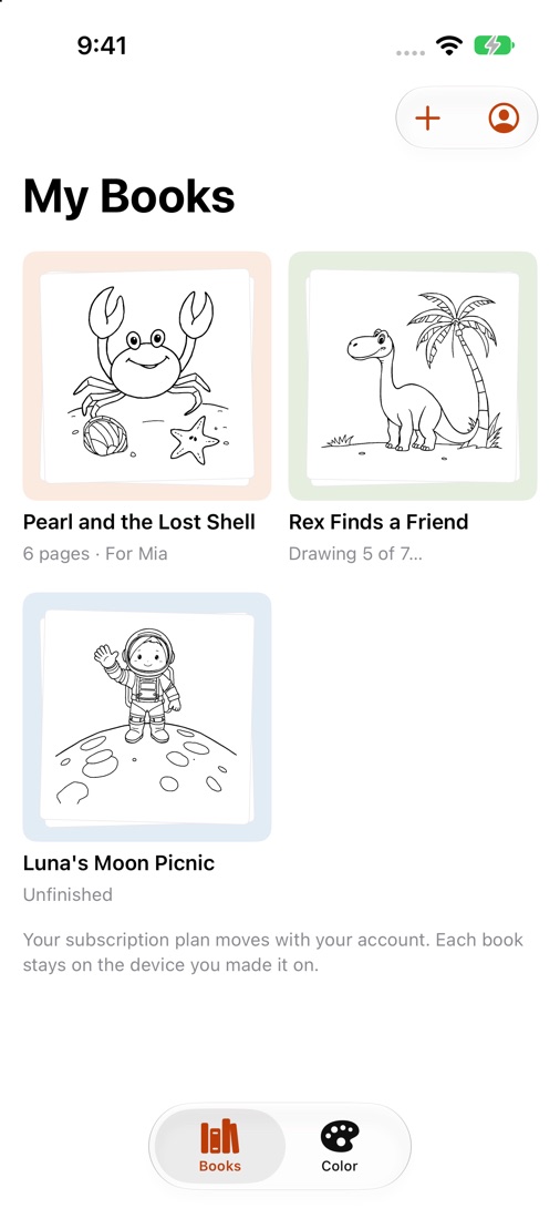 My Books: three coloring books with their covers