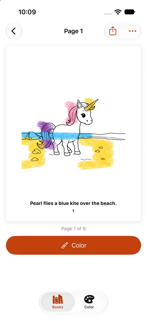 One page of a book with its sentence