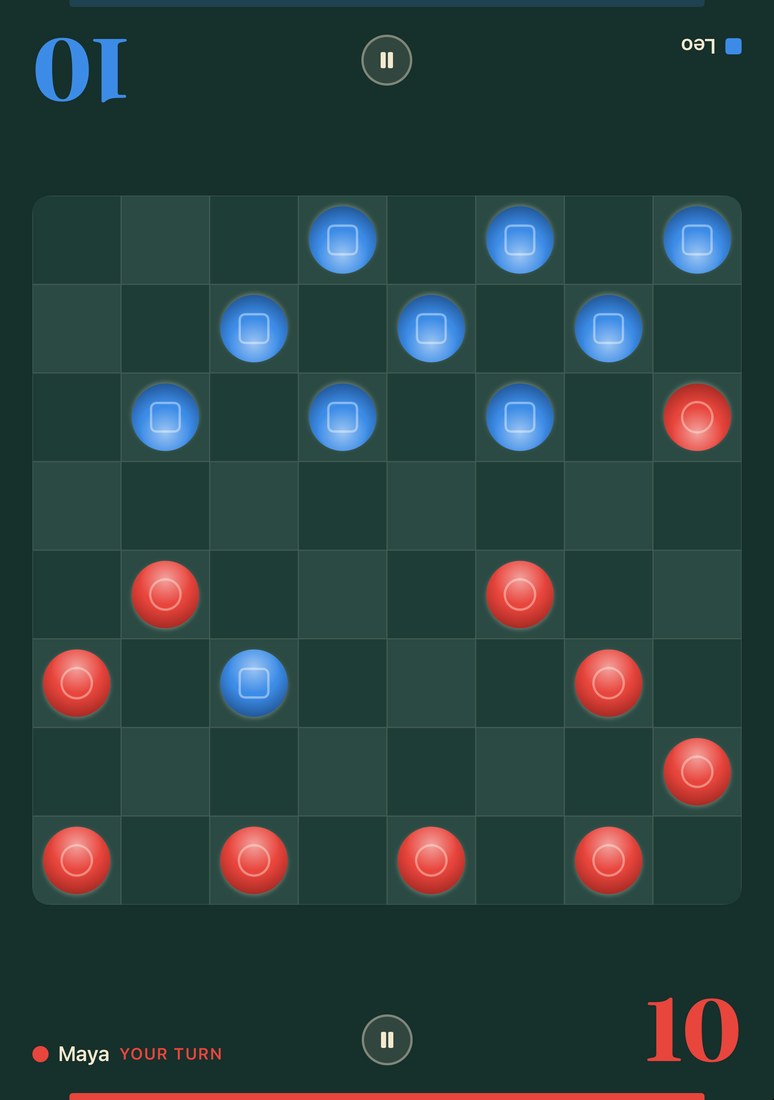 Checkers in Halves